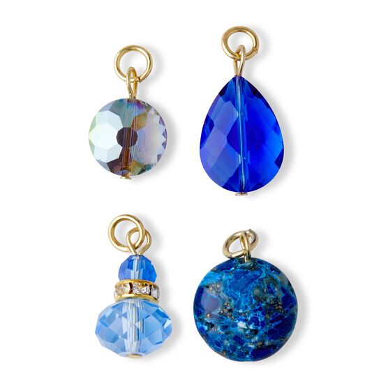4ct Gold & Blue Crystal Charms by hildie & jo, , hi-res, image 2