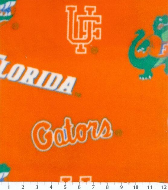 University of Florida Gators Fleece Fabric Allover Orange