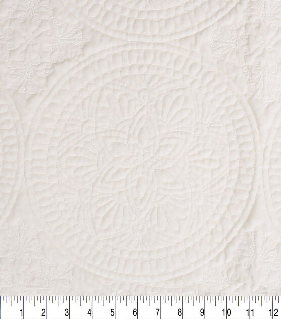 Lightweight Decor Fabric Cream Velvet Medallion