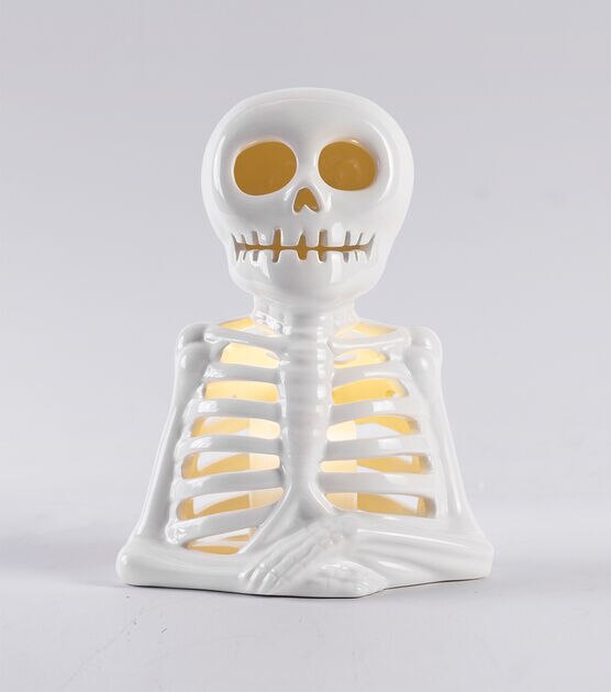 10" Halloween LED Ceramic Skeleton by Place & Time, , hi-res, image 2