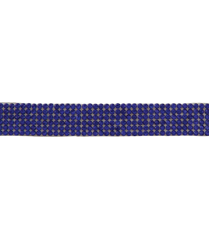 Yaya Han Iron-on Rhinestone Trim, Sapphire Blue, swatch, image 2