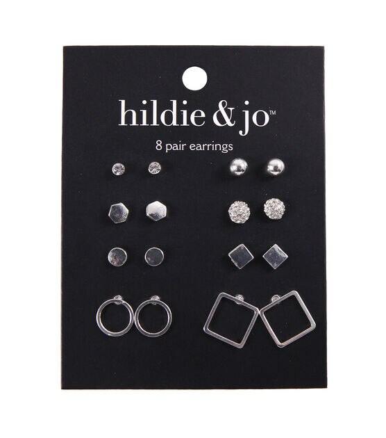 8ct Silver Stud Earrings by hildie & jo