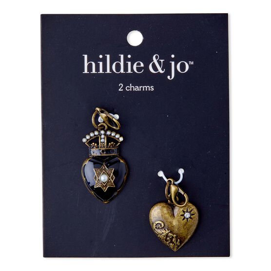 2ct Antique Gold Heart Charms by hildie & jo