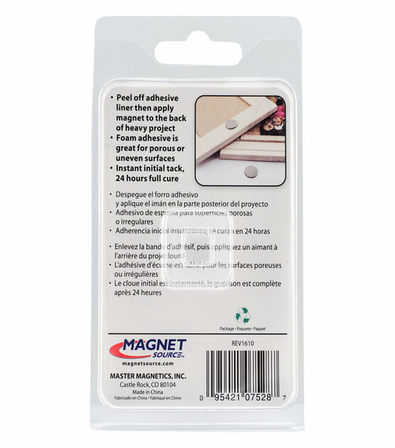 Master Magnetics Neodymium Disc Magnets with Adhesive 5-Pack