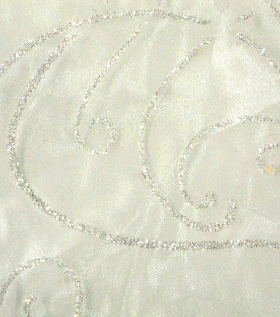 Glitterbug Organza Fabric  Snowstorm