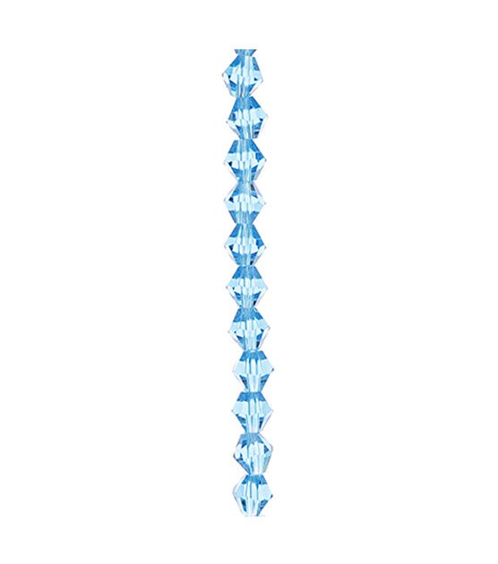 7" Aqua Glass Bicone Bead Strand by hildie & jo, , hi-res, image 2