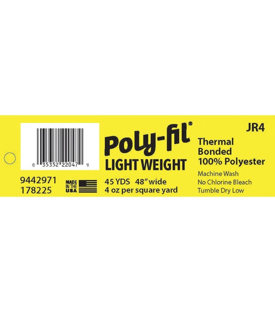 Fairfield Light Weight Bonded 100% Polyester Batting 4oz 48", , hi-res, image 3