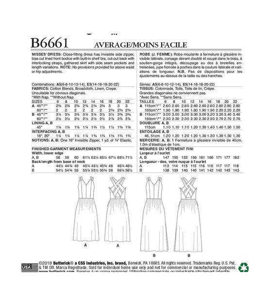 Butterick B6661 Size 6 to 14 Misses Dress Sewing Pattern, , hi-res, image 2