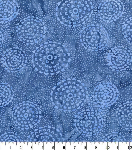 Hi Fashion Circular Medallions Blue Batik Cotton Fabric, , hi-res, image 2