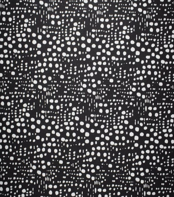 White Funky Dots on Black Quilt Cotton Fabric by Quilter's Showcase