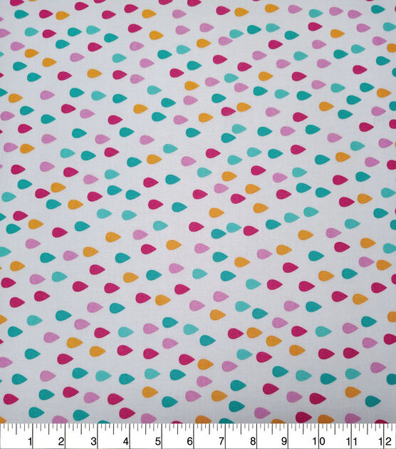 Pink & Yellow Rain Drops Quilt Cotton Fabric by Quilter's Showcase