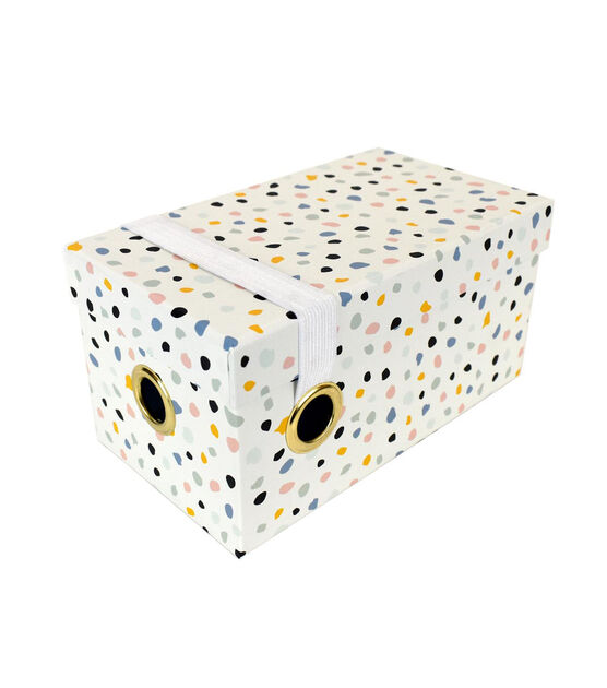 9" Multi Dots Rectangle Box With Elastic Closure
