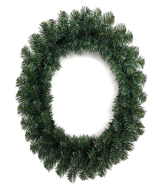 18" Unlit Green Canadian Pine Christmas Wreath by Bloom Room