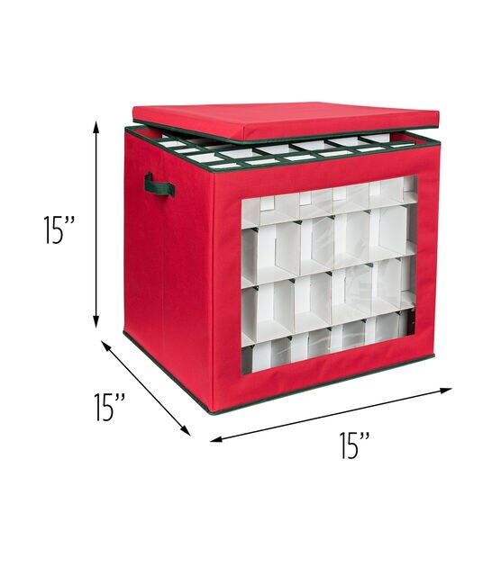Honey Can Do 48 Count Ornament Storage Container Red, , hi-res, image 8