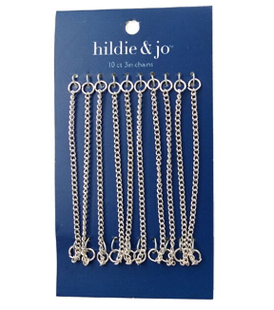 3" Silver Cable Chains 10pk by hildie & jo