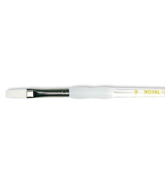 Royal Brush Soft Grip White Taklon Flat Brush Size 8