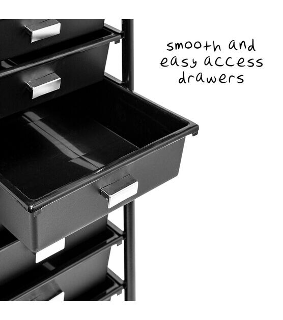 Honey Can Do 15" x 32" Black 12 Drawer Rolling Storage & Craft Organizer, , hi-res, image 9