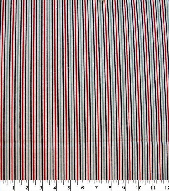 Red & Navy Stripes Quilt Cotton Fabric by Quilter's Showcase