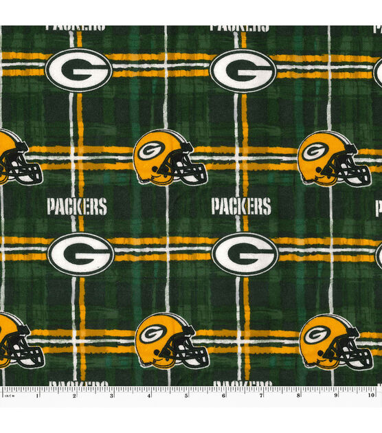 Fabric Traditions Green Bay Packers Flannel Fabric Plaid