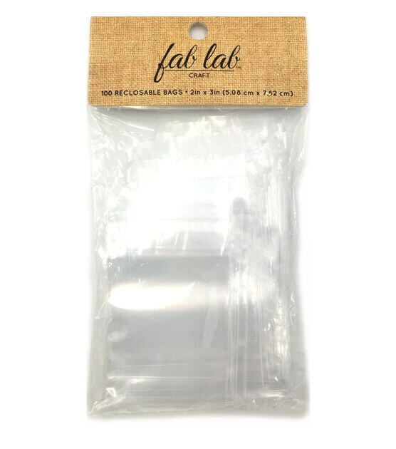 Fab Lab 2 x 3 Clear Reclosable Storage Bags 100pc