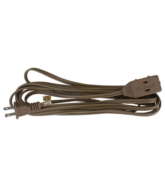 Northlight 15ft Brown Indoor Extension Cord -3 Outlets and Safety Lock