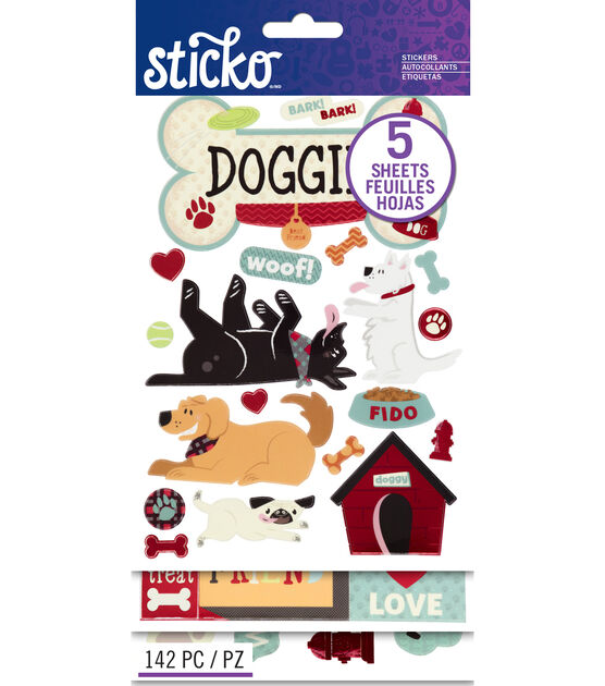 Sticko 142 Pack Flip Stickers Doggies