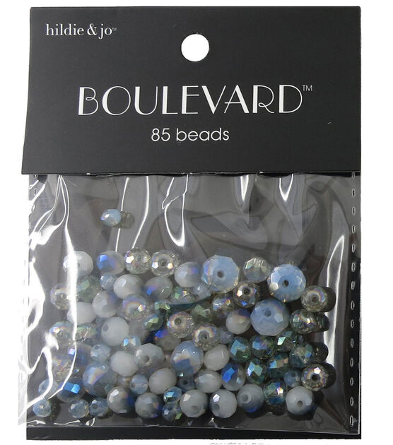 85pc Gray & Blue Mixed Glass Beads by hildie & jo