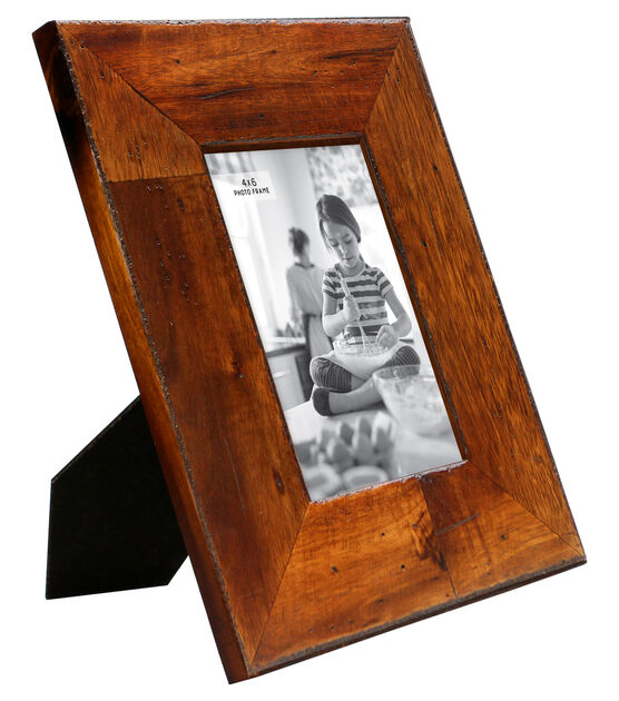 BP 4" x 6" Distressed Walnut Wood Mission Tabletop Picture Frame, , hi-res, image 3