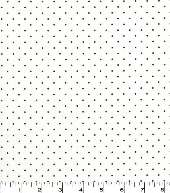 Black Swiss Dots on White Quilt Cotton Fabric by Quilter's Showcase, , hi-res, image 2