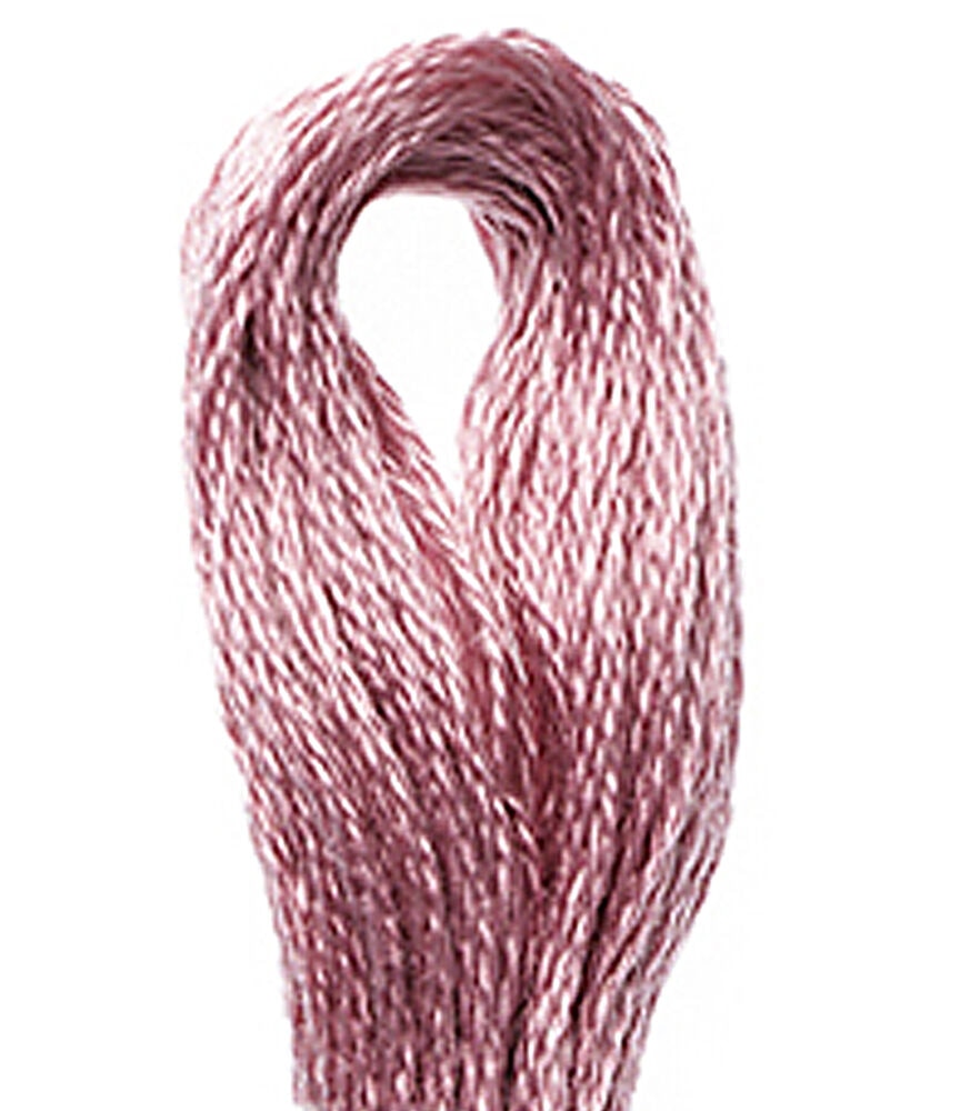DMC 8.7yd Pink 6 Strand Cotton Embroidery Floss, 3688 Medium Mauve, swatch, image 23