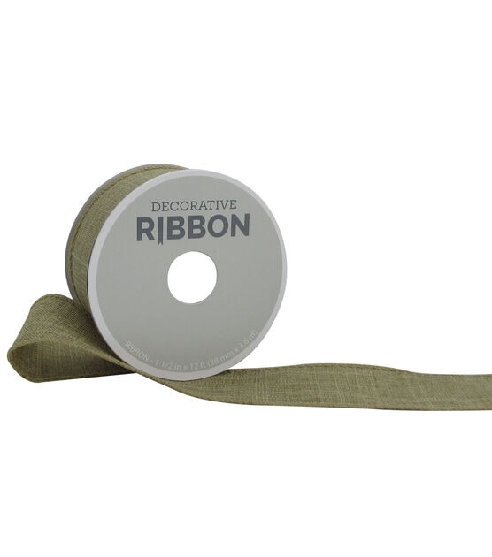 Decorative Ribbon 1.5" Solid Linen Ribbon Natural