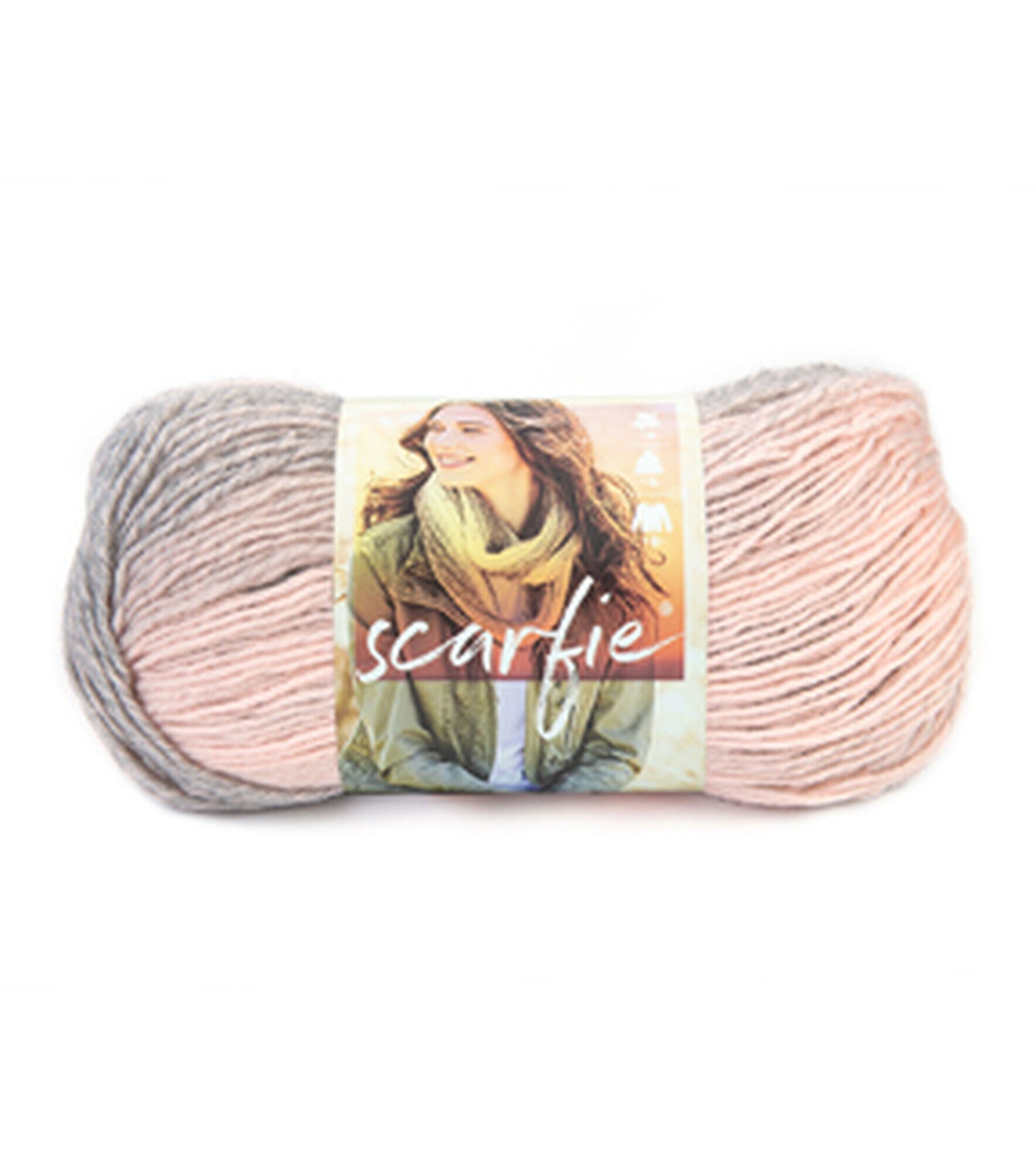 Lion Brand Scarfie 312yds Bulky Acrylic Blend Yarn, Pink Silver, hi-res