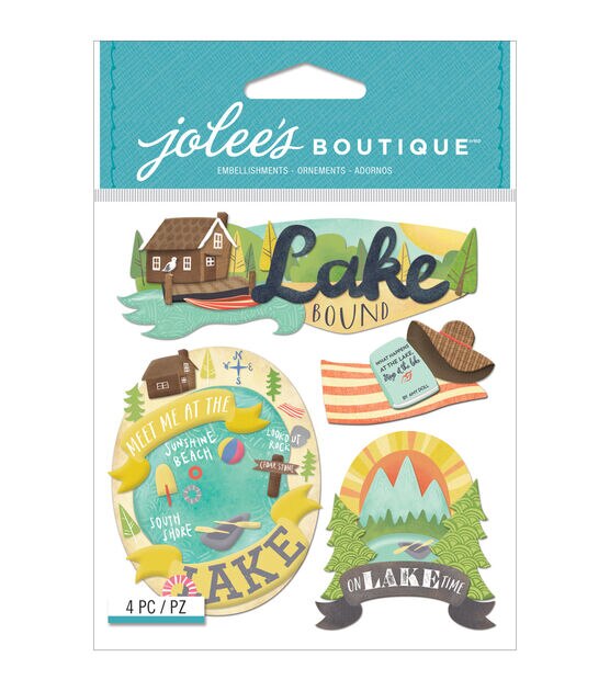 Jolee's Boutique 4 Pack Dimensional Stickers Lake
