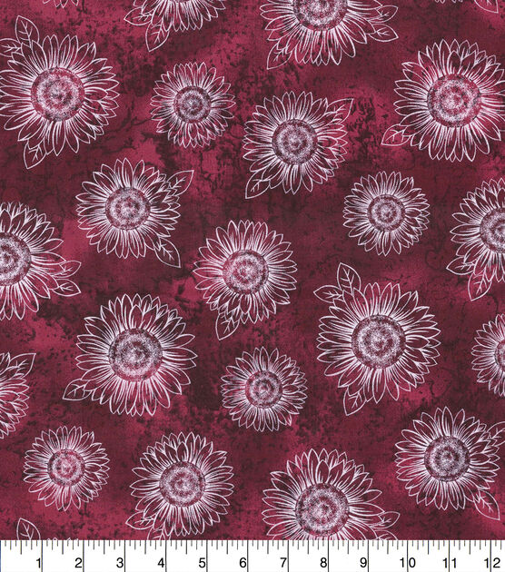 Sundrenched Flowers Plum Keepsake Calico Cotton Fabric, , hi-res, image 2