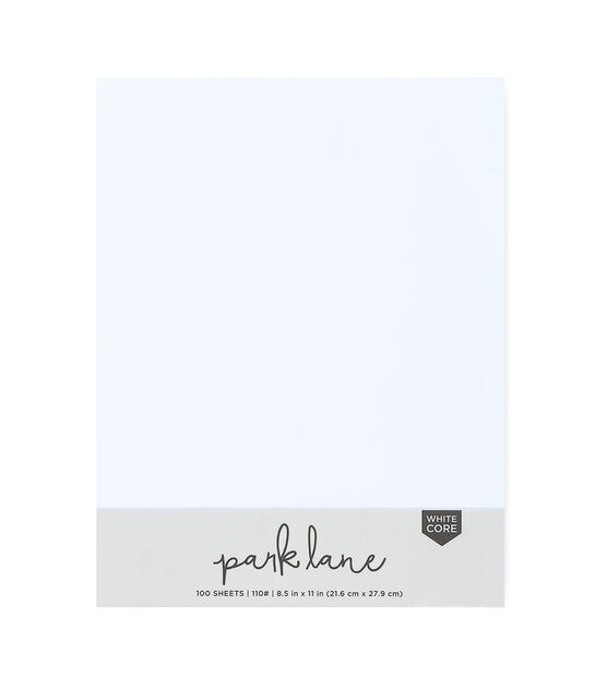 100 Sheet 8.5" x 11" White Smooth Cardstock Paper Pack by Park Lane