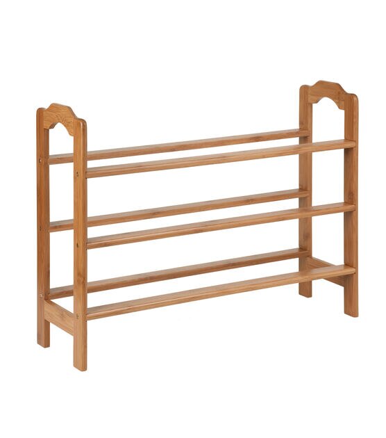 Honey Can Do 9" x 21" Natural 3 Tier Bamboo Shoe Rack, , hi-res, image 2