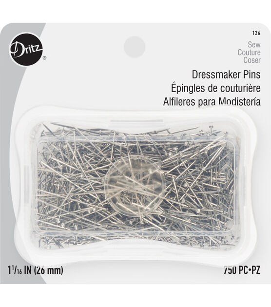 Dritz 1-1/16" Dressmaker Pins, Nickel, 750 pc