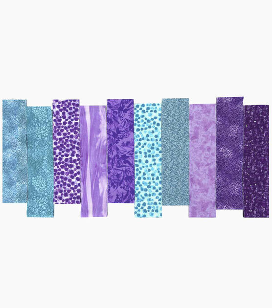 2.5" x 42" Teal & Purple Cotton Fabric Roll 20ct by Keepsake Calico, , hi-res, image 2