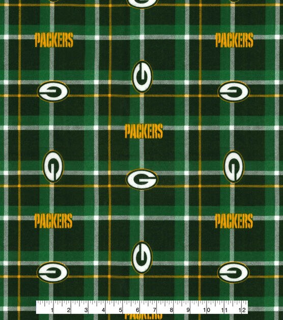 Fabric Traditions Green Bay Packers Flannel Fabric 42" Plaid, , hi-res, image 2