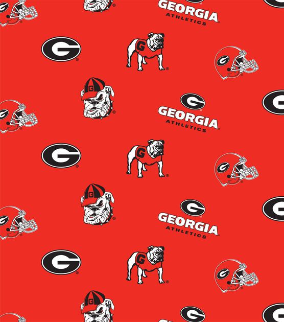 University of Georgia Athletics Bulldogs Cotton Fabric Red