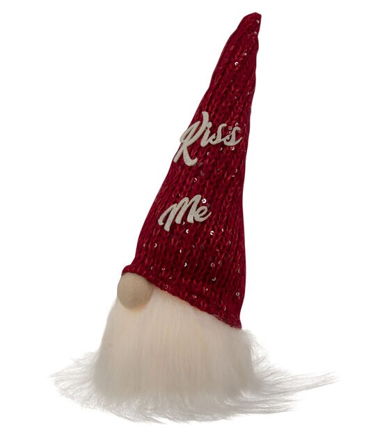 Northlight 11.5" Lighted Red Knit Kiss Me Hat Valentine's Day Gnome, , hi-res, image 5