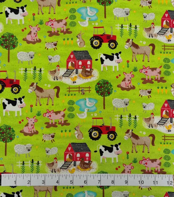 Farm Animals Super Snuggle Flannel Fabric, , hi-res, image 3