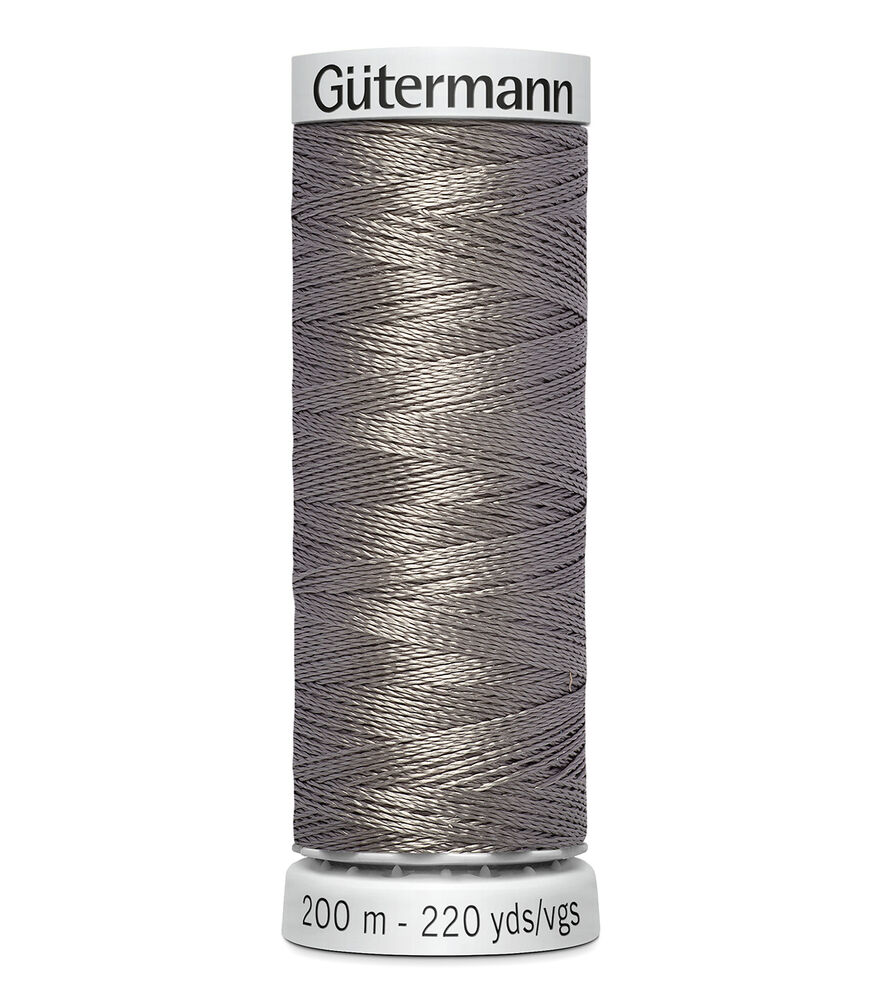 Gutermann 200M Dekor Thread, 9585 Very Dk Pewter, swatch