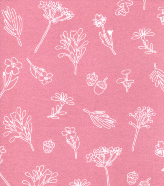 Cottagecore Cutie Pink Floral Nursery Flannel Fabric