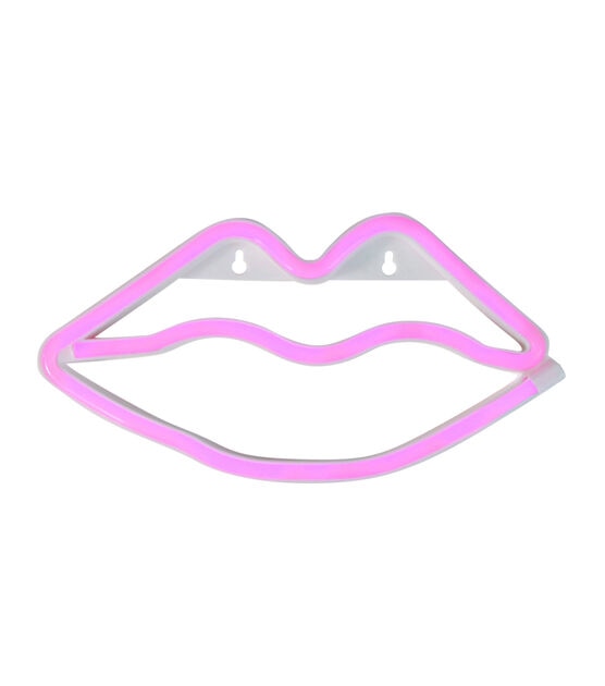 Northlight 10.5" Pink Lips LED Neon Style Valentine's Day Wall Sign