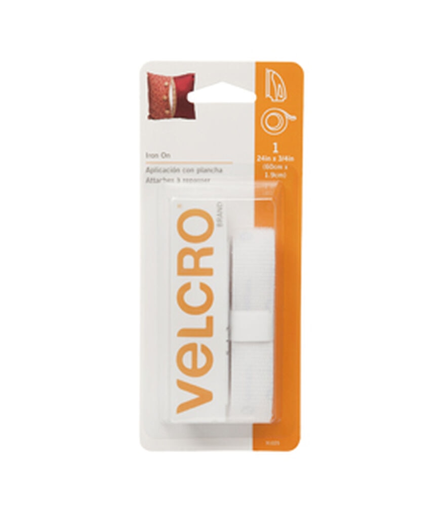 VELCRO Brand 0.75''x24'' Fabric Fusion Heat Activated Adhesive, White, swatch