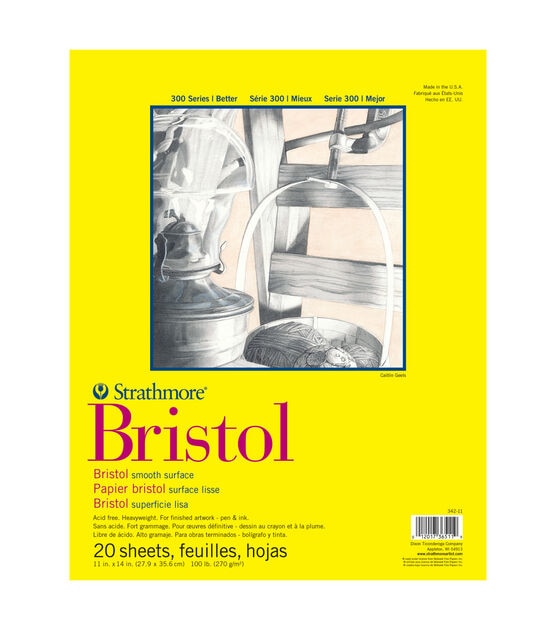 Strathmore Vellum Bristol Paper Pad 11"X14" 20 Sheets, , hi-res, image 1