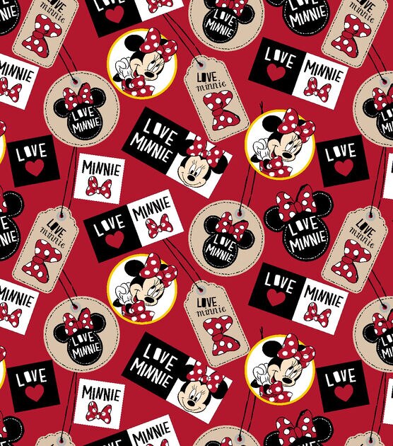 Disney Fleece Fabric  Minnie Badges, , hi-res, image 2
