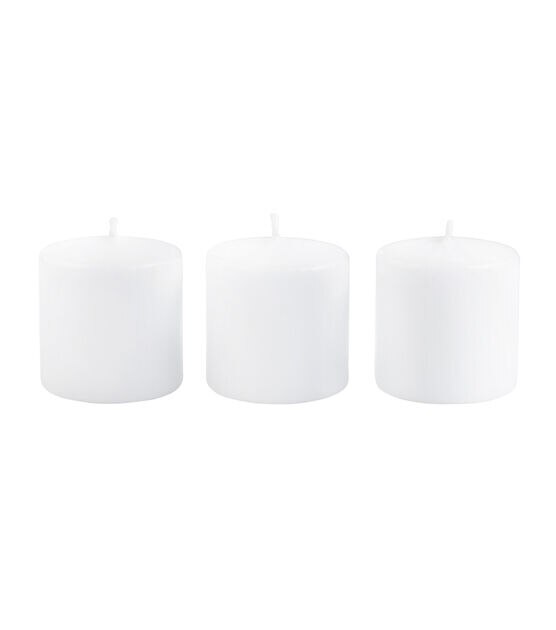 3" x 3" White Pillar Candles 3pk by Hudson 43, , hi-res, image 4