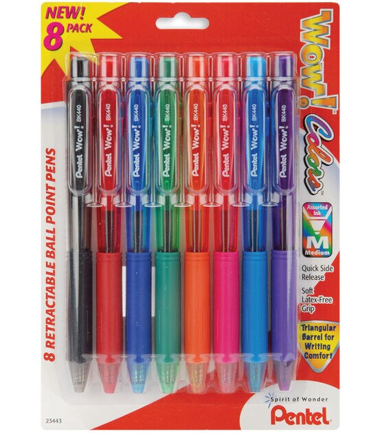 Pentel Wow! Colors Retractable Medium Ballpoint Pens Assorted Colors